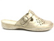 Klapki damskie z regulowanym paskiem - Helios Komfort 264, złote