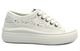 Koronkowe trampki damskie na platformie - Lee Cooper LCW-23-44-1617L, białe