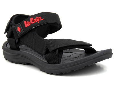 Sportowe sandały męskie na rzepy - Lee Cooper 22-34-0945M, czarne