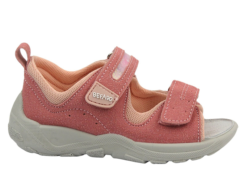 Sandały Kapcie Dziecięce Befado 721P025 Różowe Na Rzepy