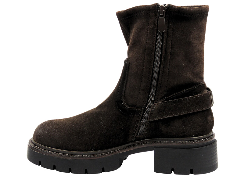 Ocieplane Botki Damskie - Potocki 25-96307 Brązowe Na Zamek