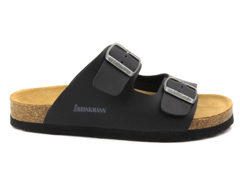 Wygodne, skórzane klapki męskie klasyczne - Brinkmann 600275-1, czarne