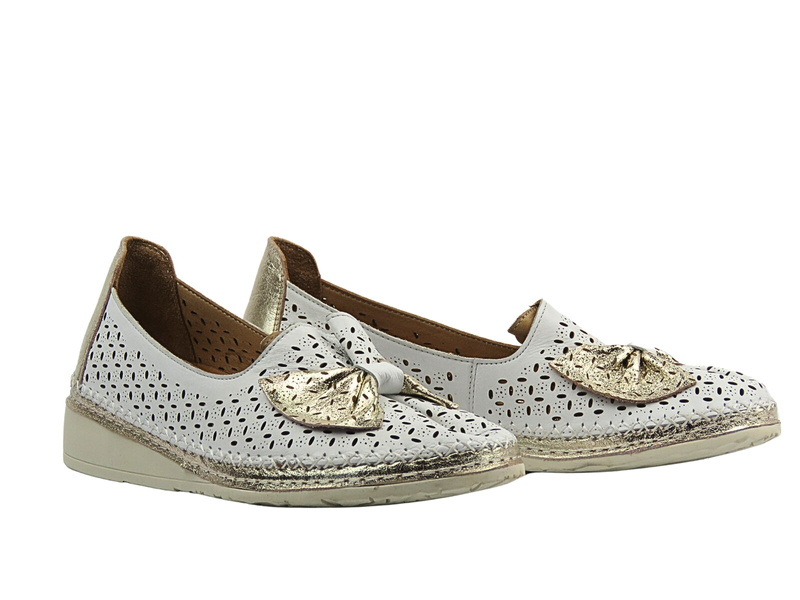 Ażurowe półbuty damskie białe Venezia G010LEWOOBM129