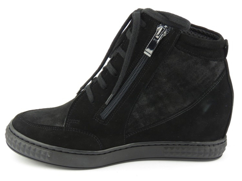 Czarne botki damskie z ukrytym koturnem - Venezia 1123,