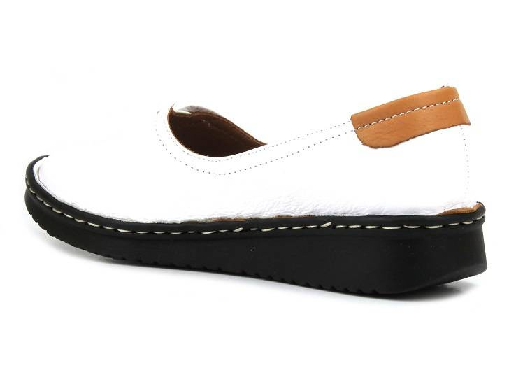Półbuty damskie skórzane - Artiker 50C0341, białe
