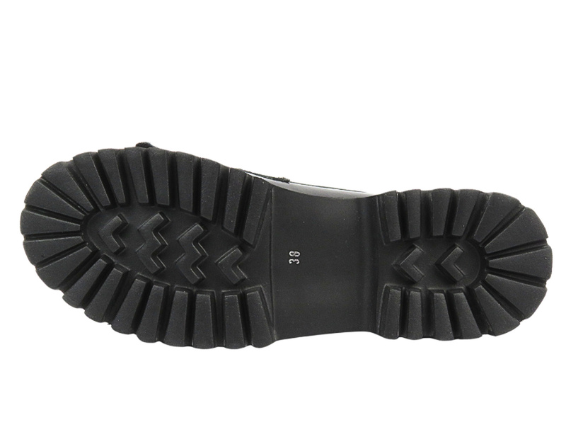 Wygodne lordsy damskie na grubej platformie - VENEZIA E006PABLOBM041, czarne