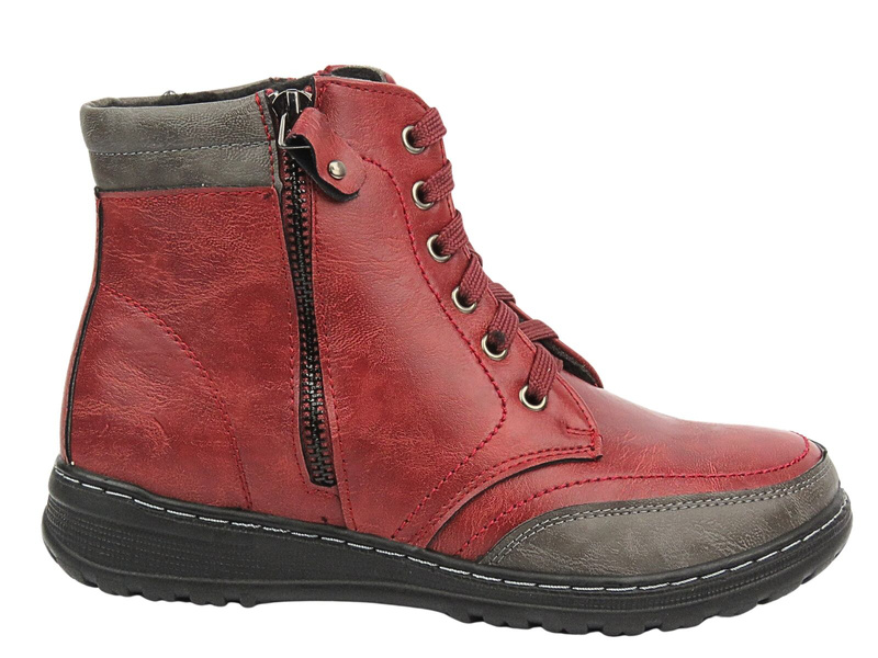 Ocieplane Trapery Damskie - Potocki 24-90307, Czerwone