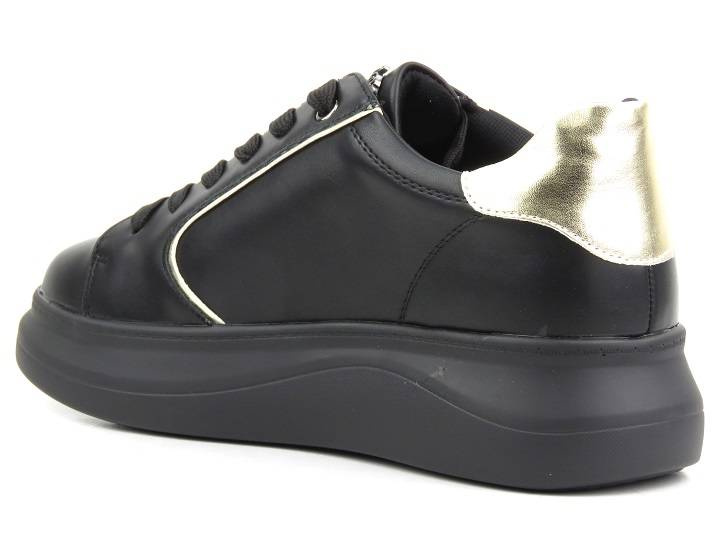 Czarne sneakersy damskie na platformie - INBLU IN001294