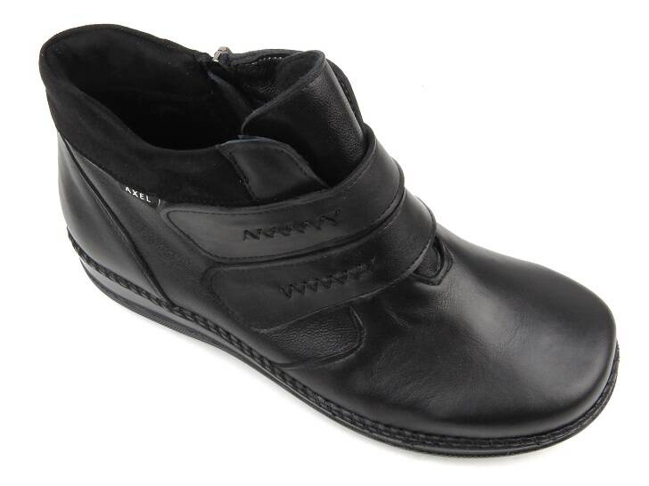 Botki damskie tęgość (H) - AXEL 4379, czarne