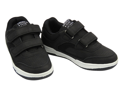 Buty dziecięce sportowe na rzepy czarne American Club PR 01/24