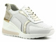 Skórzane snekersy damskie sportowe na koturnie - Artiker 50C1285, białe