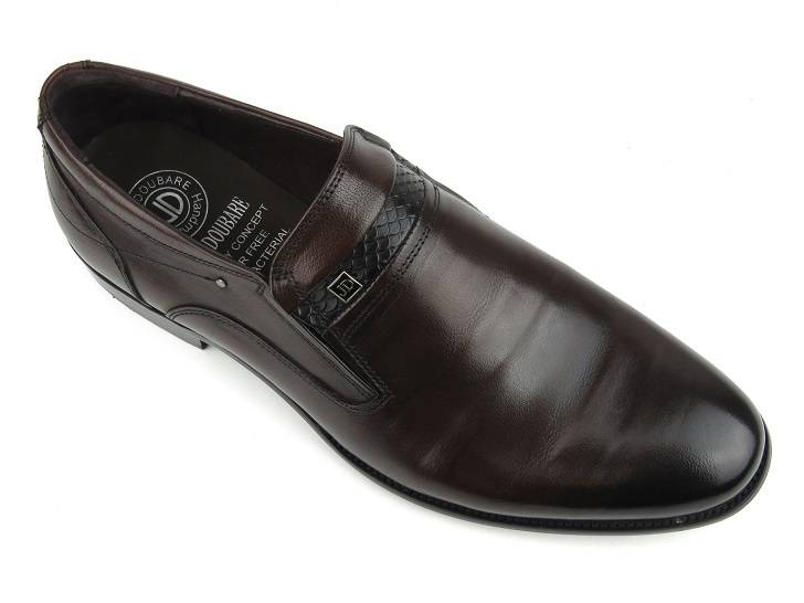 Eleganckie loafersy, półbuty męskie - JOHN DOUBARE Y705-1-433, brązowe