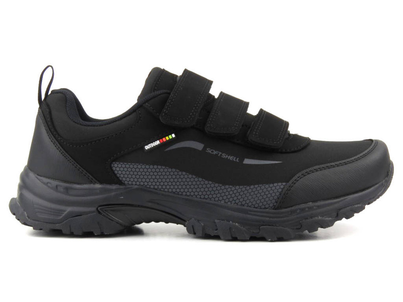 Buty trekkingowe męskie na rzepy - AMERICAN CLUB WT123/23, czarne