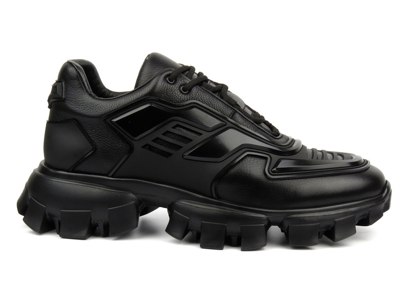 Sneakersy męskie na grubej podeszwie - JOHN DOUBARE QA758T-45L-A1256, czarne 