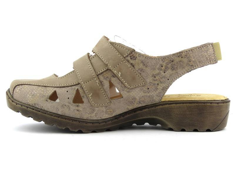 Wygodne sandały damskie o tęgości G 1/2 - Axel 2498, beżowe