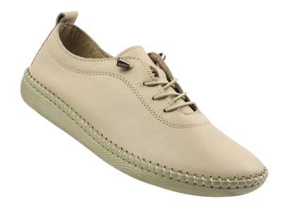 Skórzane półbuty damskie w sportowym stylu jasnoszare Nika Komfort H2023