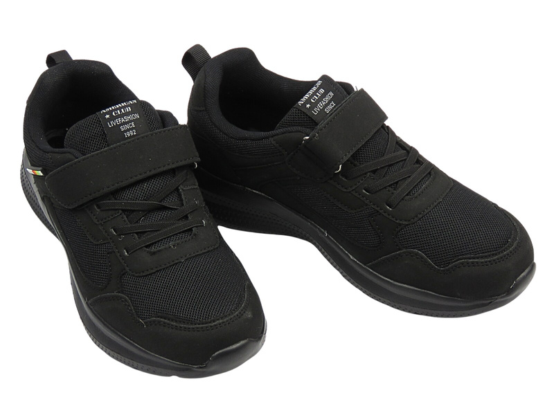 Sneakersy, buty damskie sportowe czarne American Club WT 150
