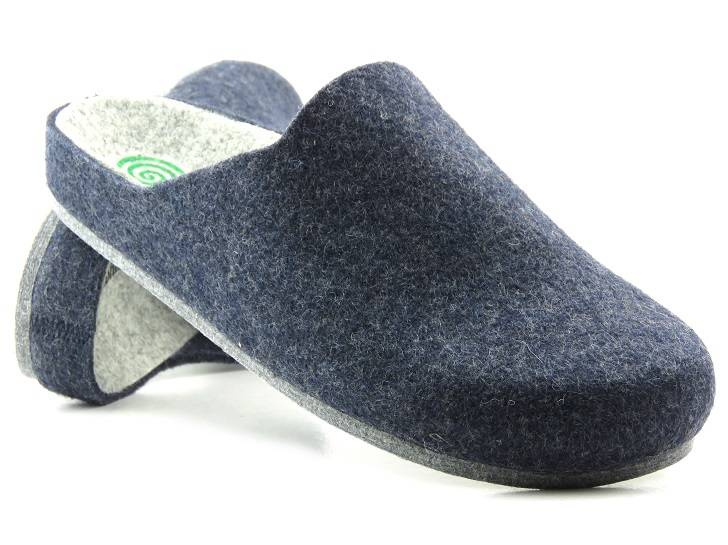 Kapcie męskie z naturalnego filcu - BRINKMANN 220215, granatowe