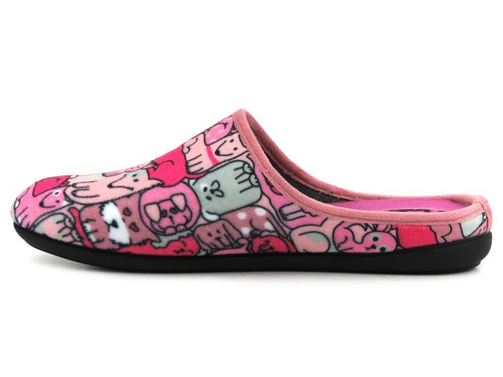 Kapcie damskie na prezent - INBLU GF-12, różowe w pieski