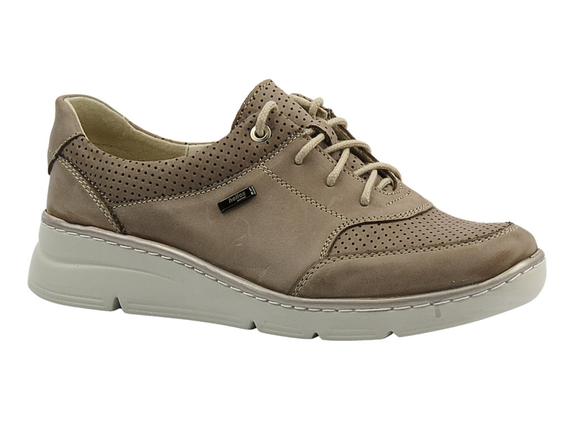 Skórzane półbuty damskie w stylu sportowym beżowe Helios Komfort 386