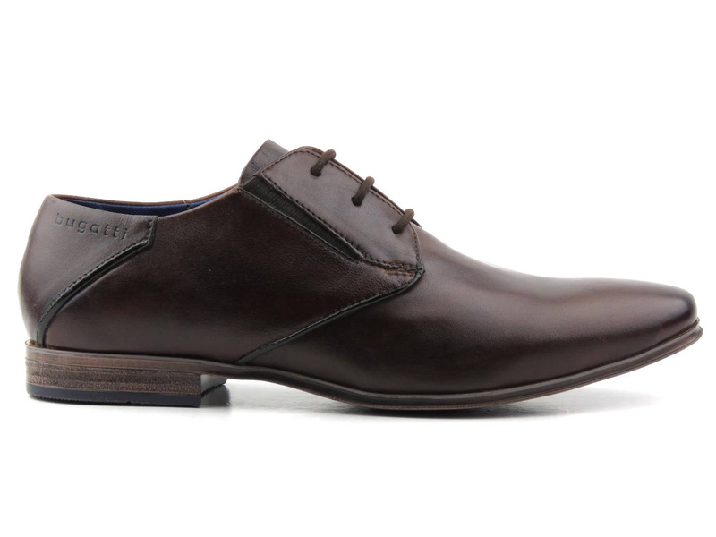 Eleganckie półbuty męskie ze skóry naturalnej - BUGATTI 312-A311E-4100, brązowe