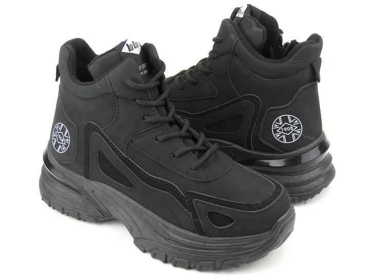 Trapery, śniegowce damskie na platformie - LEE COOPER LCJ-22-44-1353L, czarne