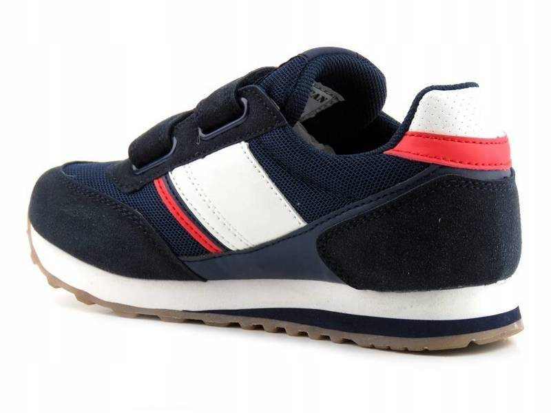 Buty dziecięce sportowe na rzepy - American Club ES 90/22, granatowe