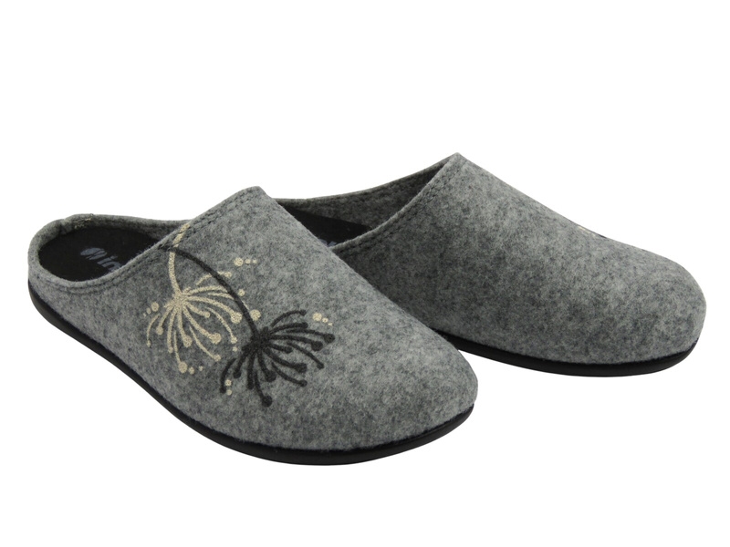 Kapcie damskie filcowe - Inblu GF-30, szare
