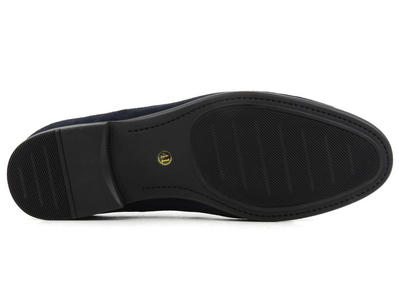 Wysokogatunkowe loafersy męskie JOHN DOUBARE D778-120-29, granatowe