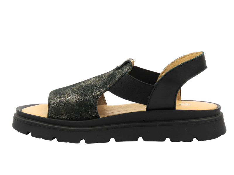 Sandały damskie skórzane czarne Helios Komfort 157