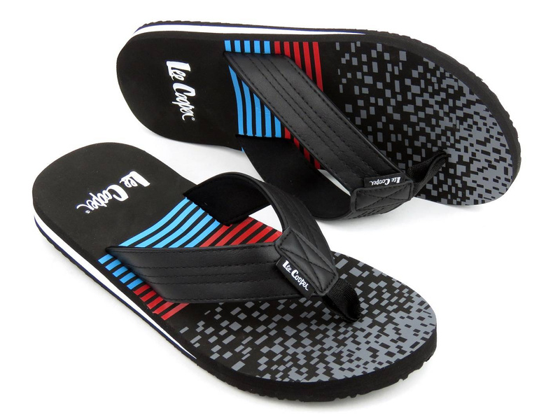 Japonki męskie na miękkiej piance - LEE COOPER 22-45-1250M, czarne