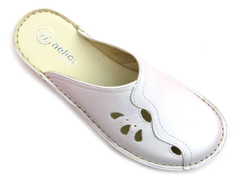 Lekkie i wygodne klapki damskie - Helios Komfort 660, białe