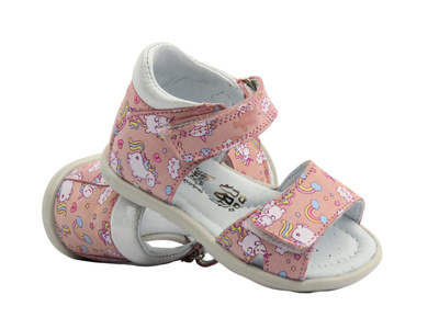 Sandały dziecięce na rzepy jasnoróżowe Jamet 1121