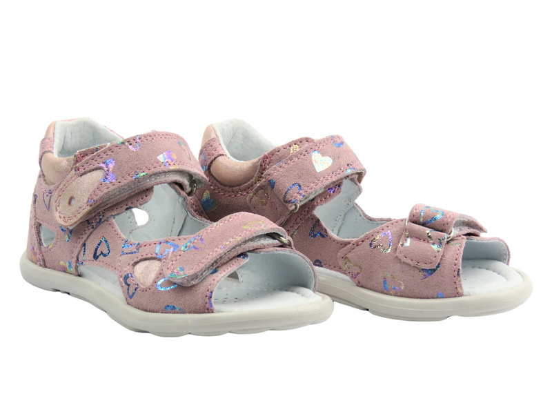 Sandały dziecięce na rzepy różowe Jamet 218