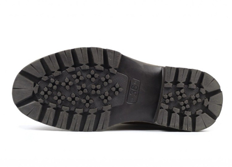 Skórzane trzewiki, trapery damskie z ociepleniem - Gezzini 630