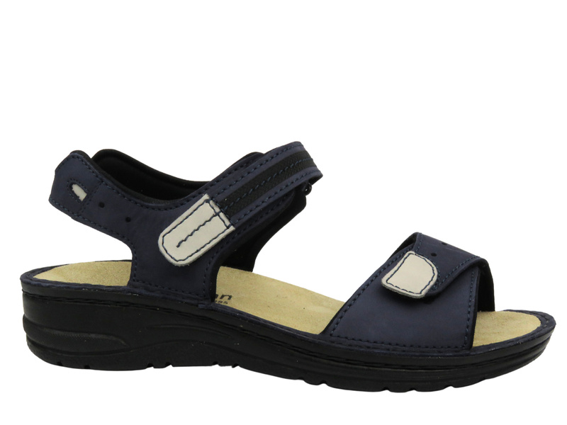 Sandały damskie na rzepy - Berkemann Leni 03102-320, granatowe