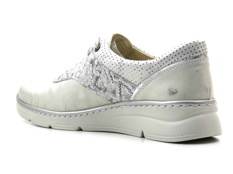 Półbuty damskie, sneakersy polskiej produkcji - HELIOS Komfort 396, srebrne