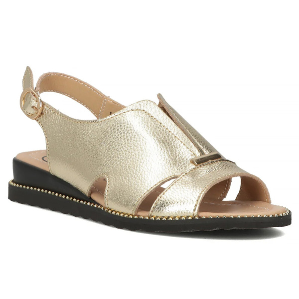 Skórzane sandały damskie złote Filippo DS4470/25