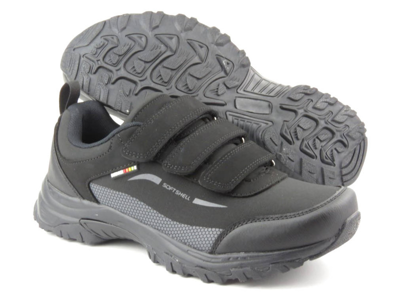 Buty trekkingowe męskie na rzepy - AMERICAN CLUB WT123/23, czarne