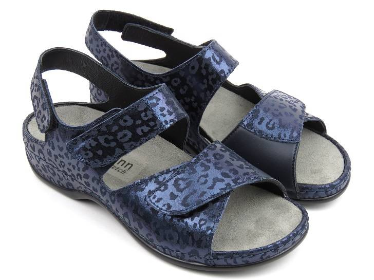 Sandały damskie zdrowotne - Berkemann RINA Stretch 01040, granatowe