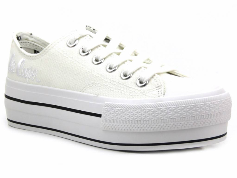 Trampki damskie, creepersy LEE COOPER LCW-22-31-0842L, białe
