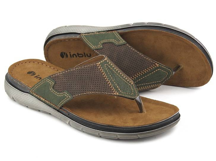 Wygodne japonki męskie INBLU VI-08, ciemny brąz