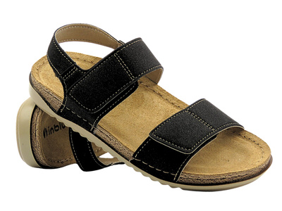 Sandały damskie na rzepy - INBLU AA-70, czarne