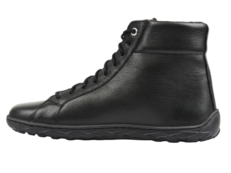 Barefoot skórzane minimalistyczne botki damskie czarne lico Nika Komfort 1443