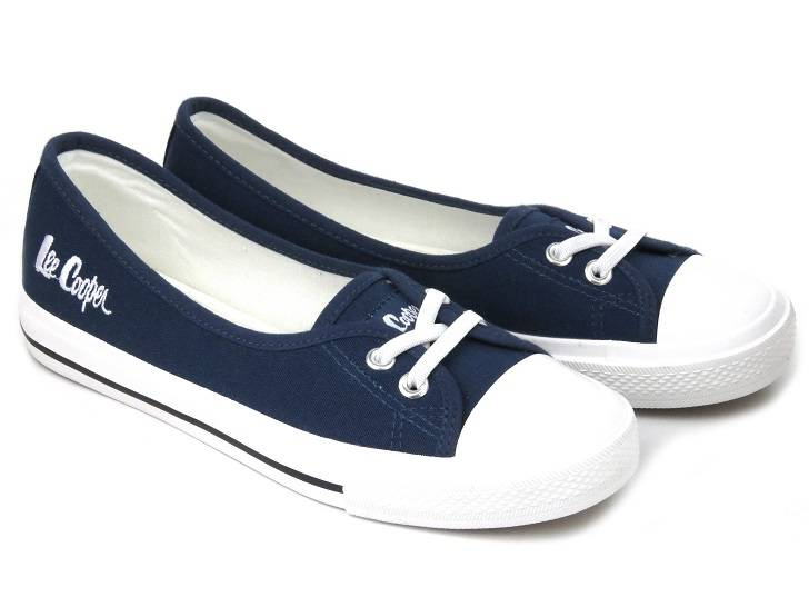 Trampki damskie a la balerinki - Lee Cooper LCW-23-31-1789L, granatowe