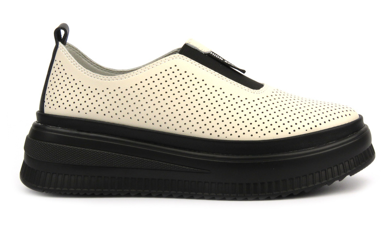 Skórzane półbuty damskie - Artiker 54C1705, beżowe