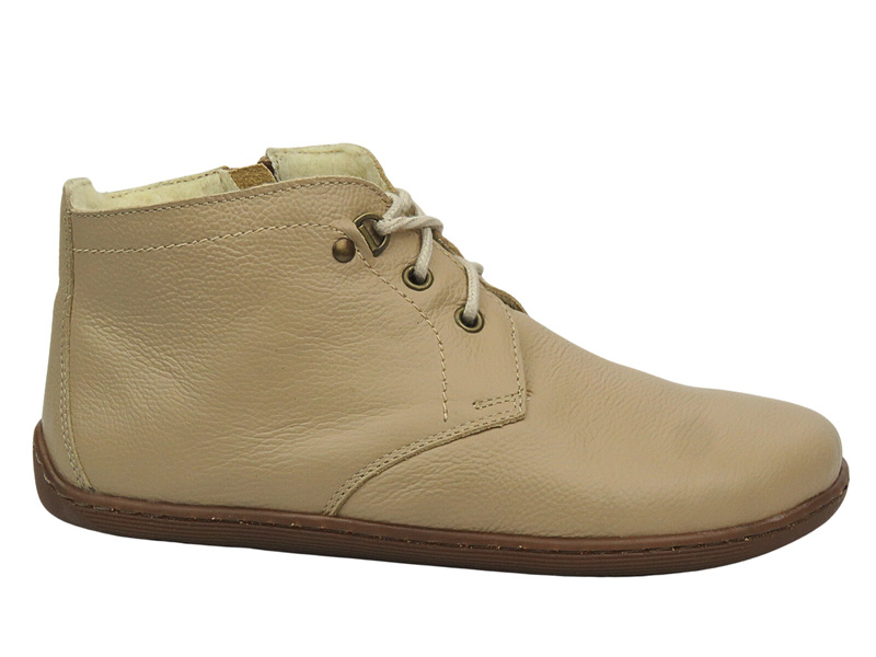 Barefoot botki minimalistyczne damskie jasnobeżowe Helios Komfort 501P