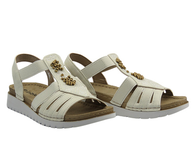 Sandały damskie ze skórzaną wkładką białe  INBLU CN-52