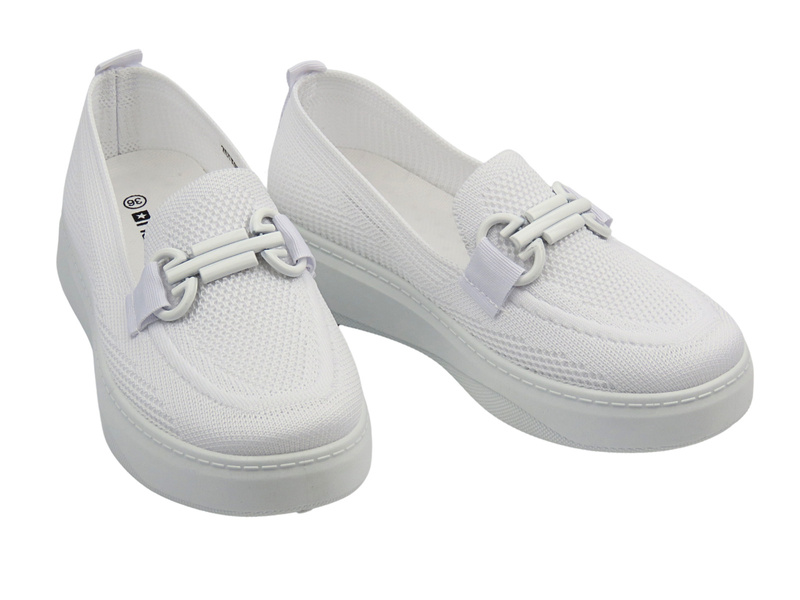Półbuty, espadryle damskie białe News 25TX02-8853 