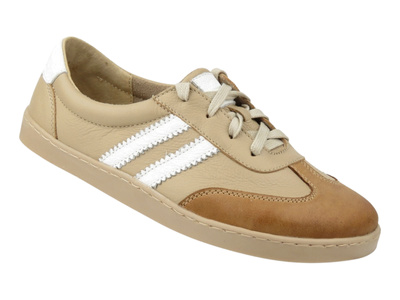 Damskie buty barefoot z naturalnej skóry Helios Komfort 469, jasny brąz